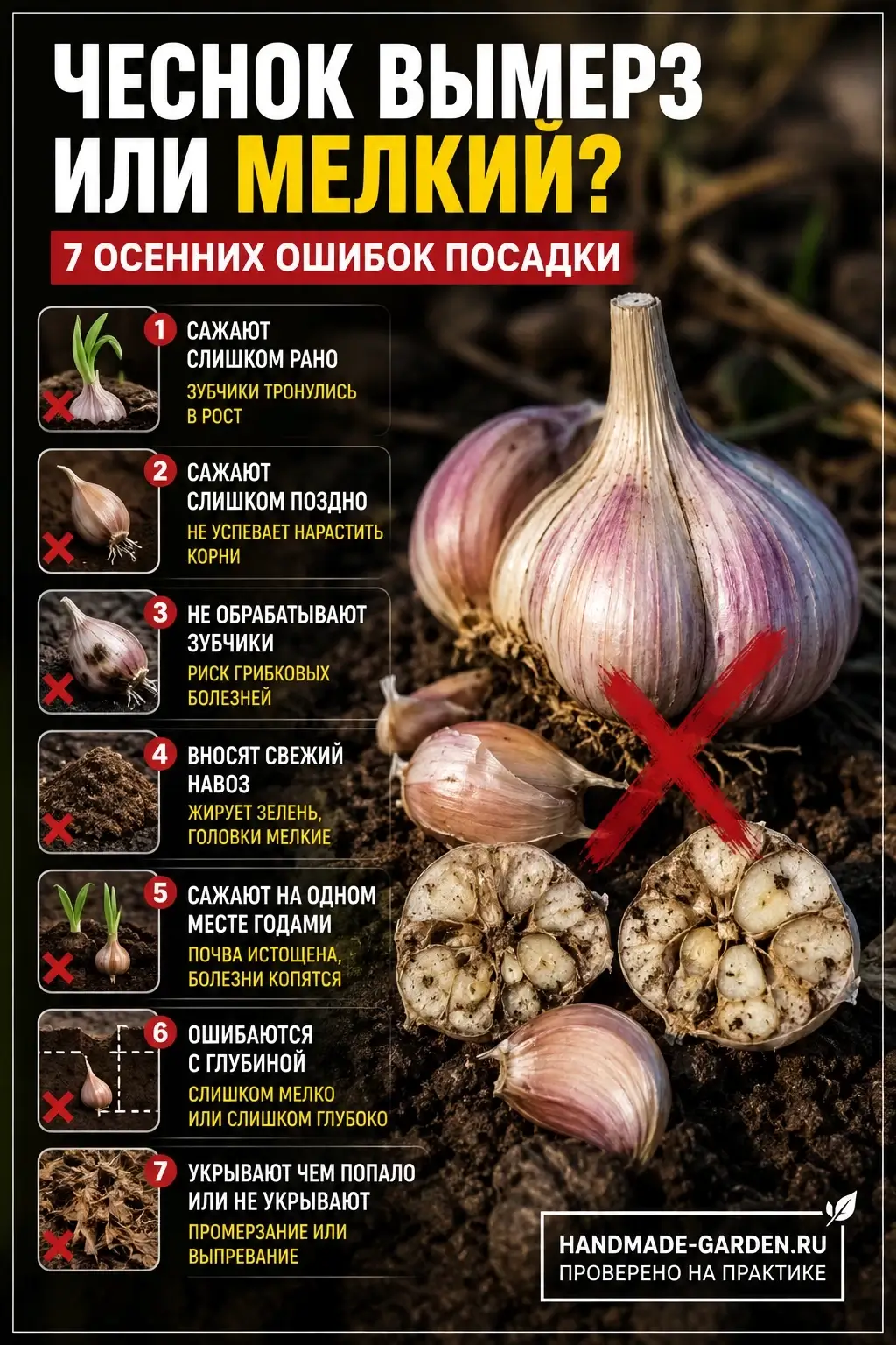 Чеснок вымерз или мелкий