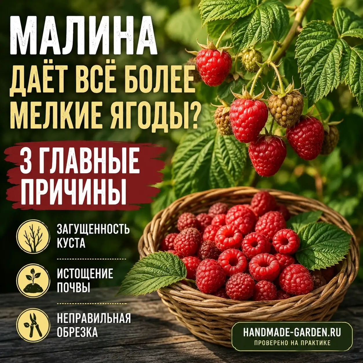 Малина мельчает с каждым годом: куст сигналит, но его не слышат