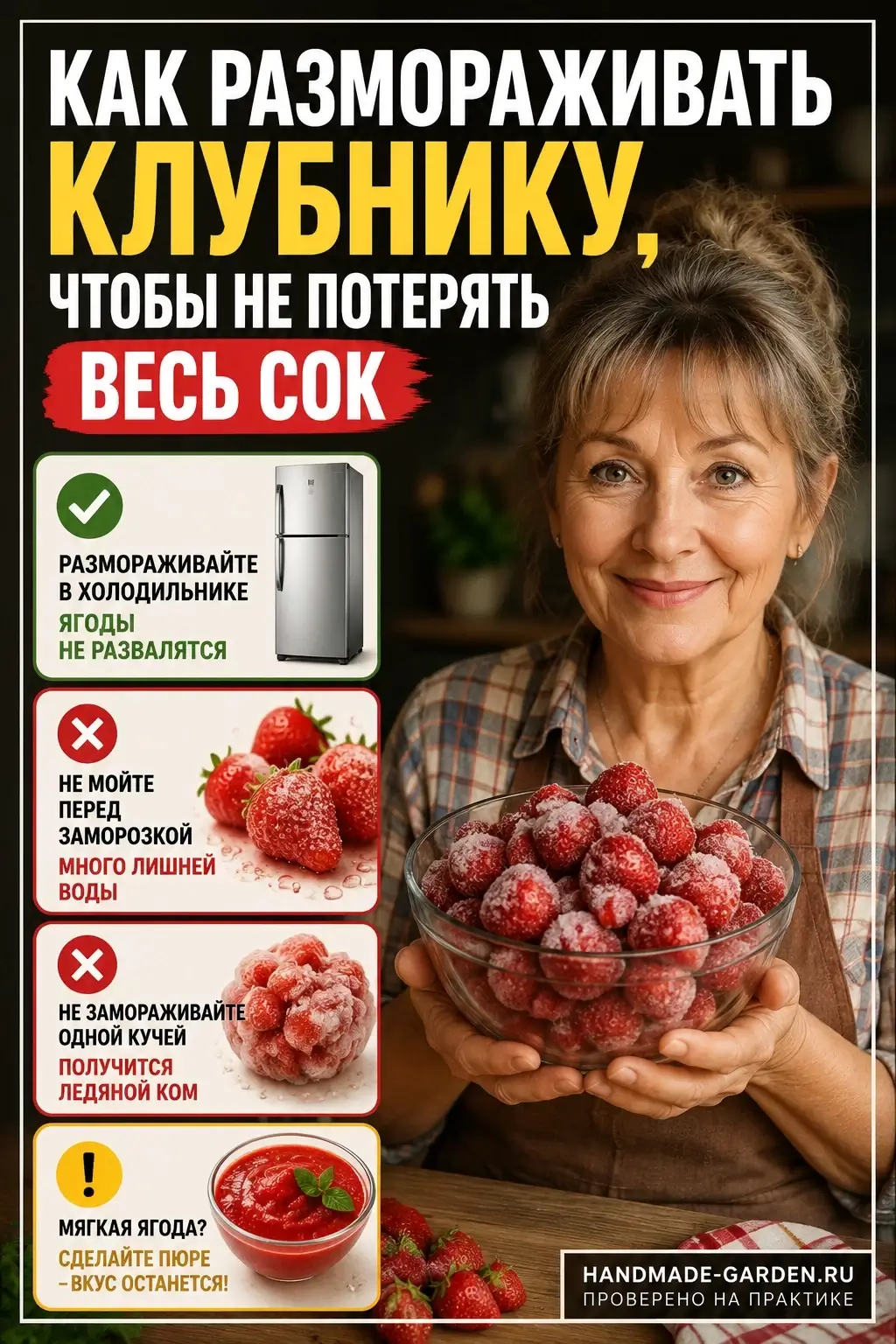 Как размораживать клубнику