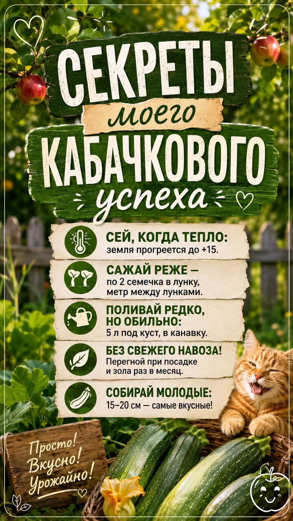 Секреты моего кабачкового успеха