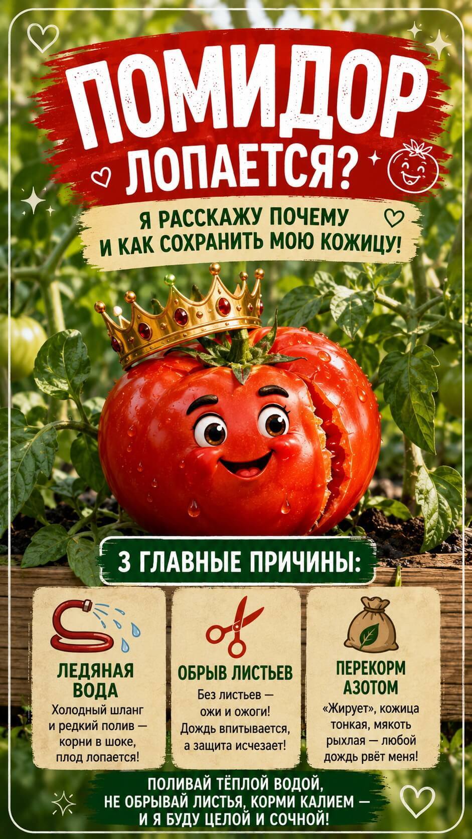 Твои помидоры лопаются после дождя не из-за капризной погоды