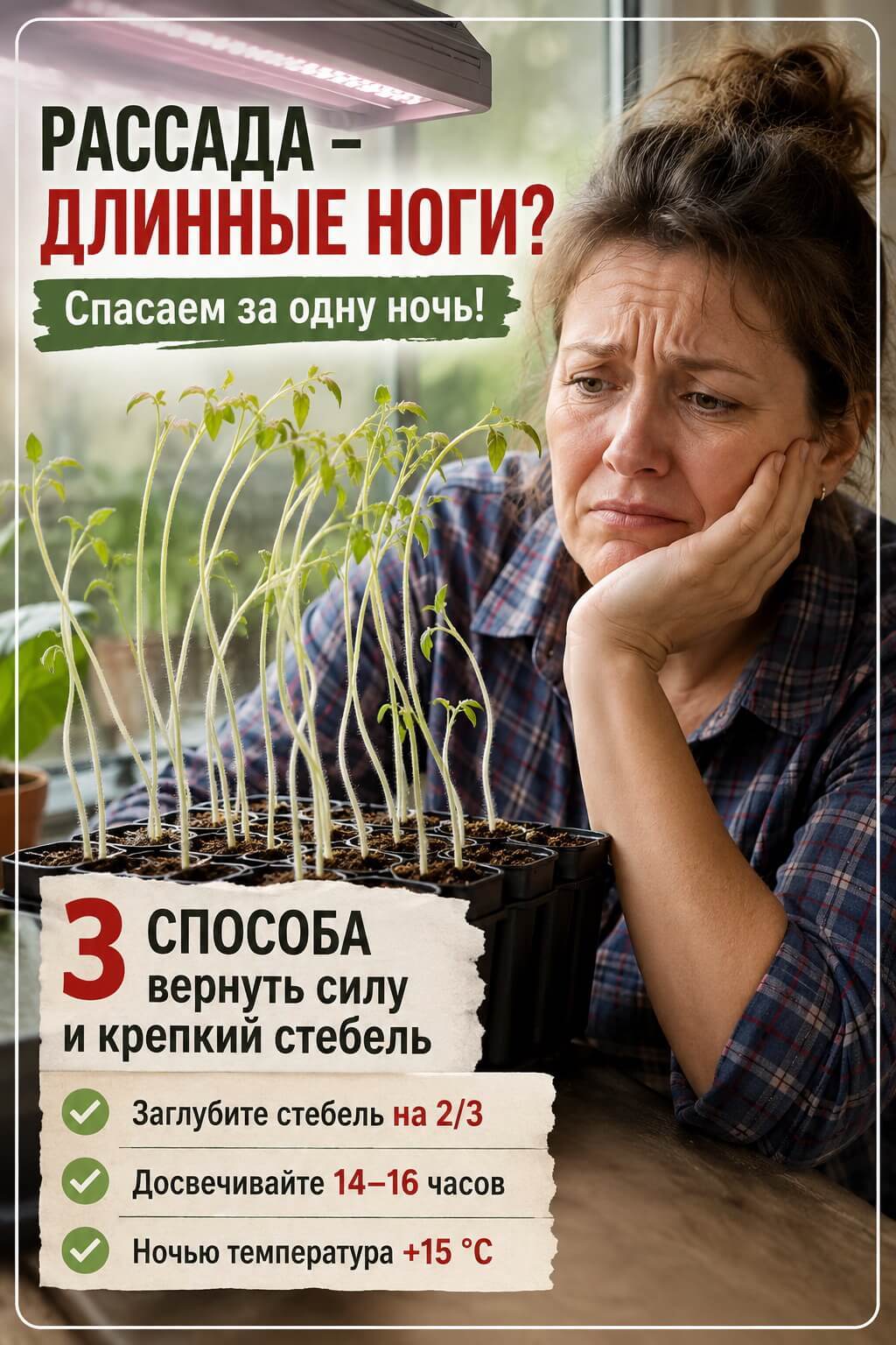 Рассада вытянулась