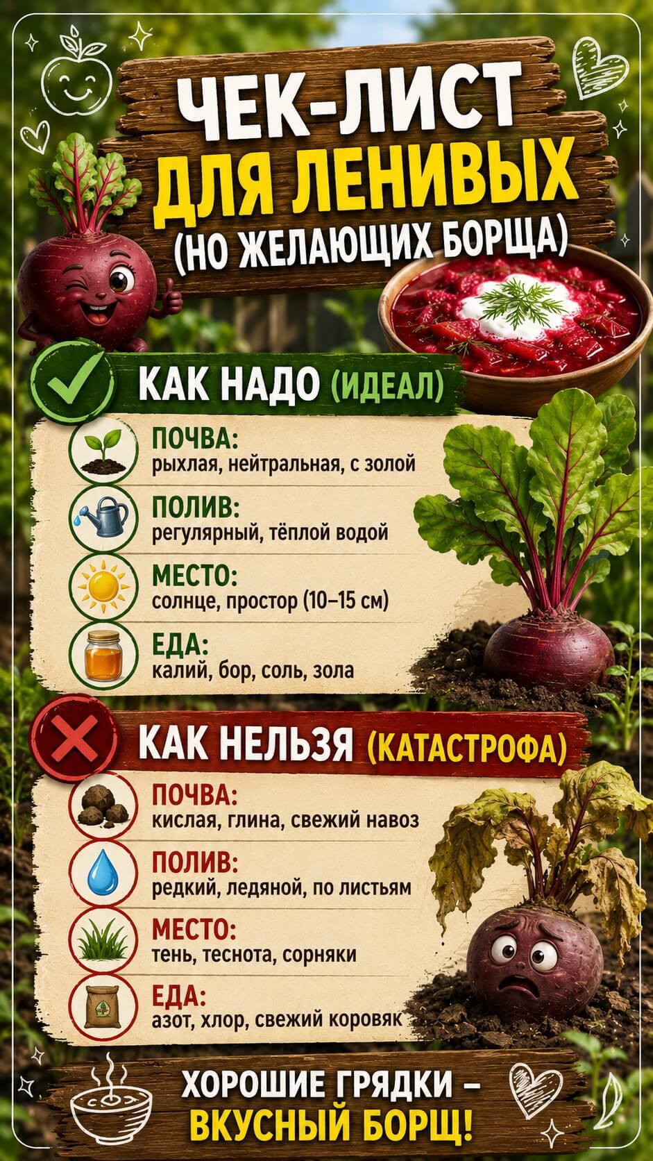 Чек-лист для ленивых (но желающих борща)