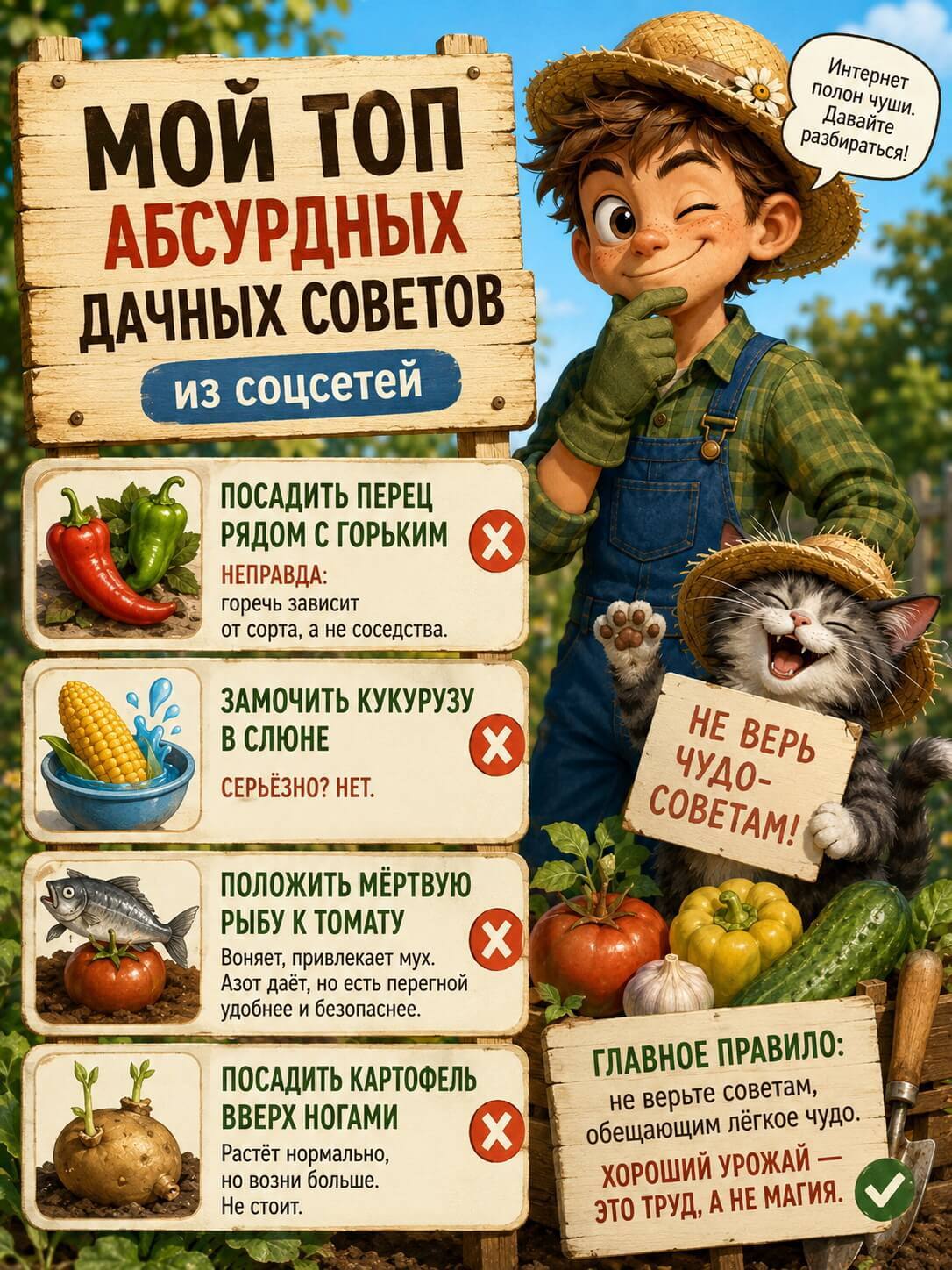 Как отличить полезный совет от вредного: памятка для дачника