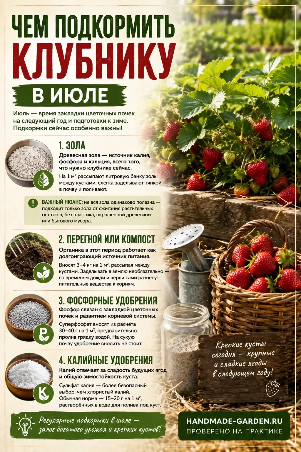 Чем подкормить клубнику в июле для урожая