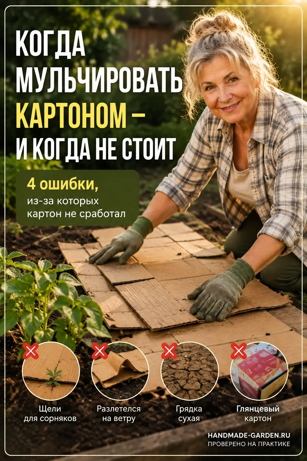 Когда мульчировать картоном