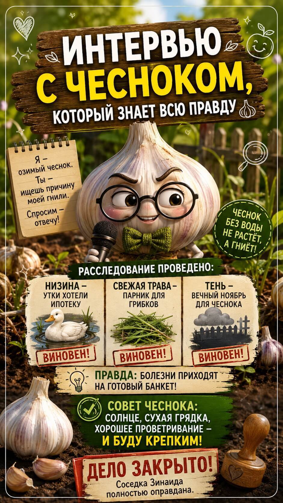 интервью с чесноком