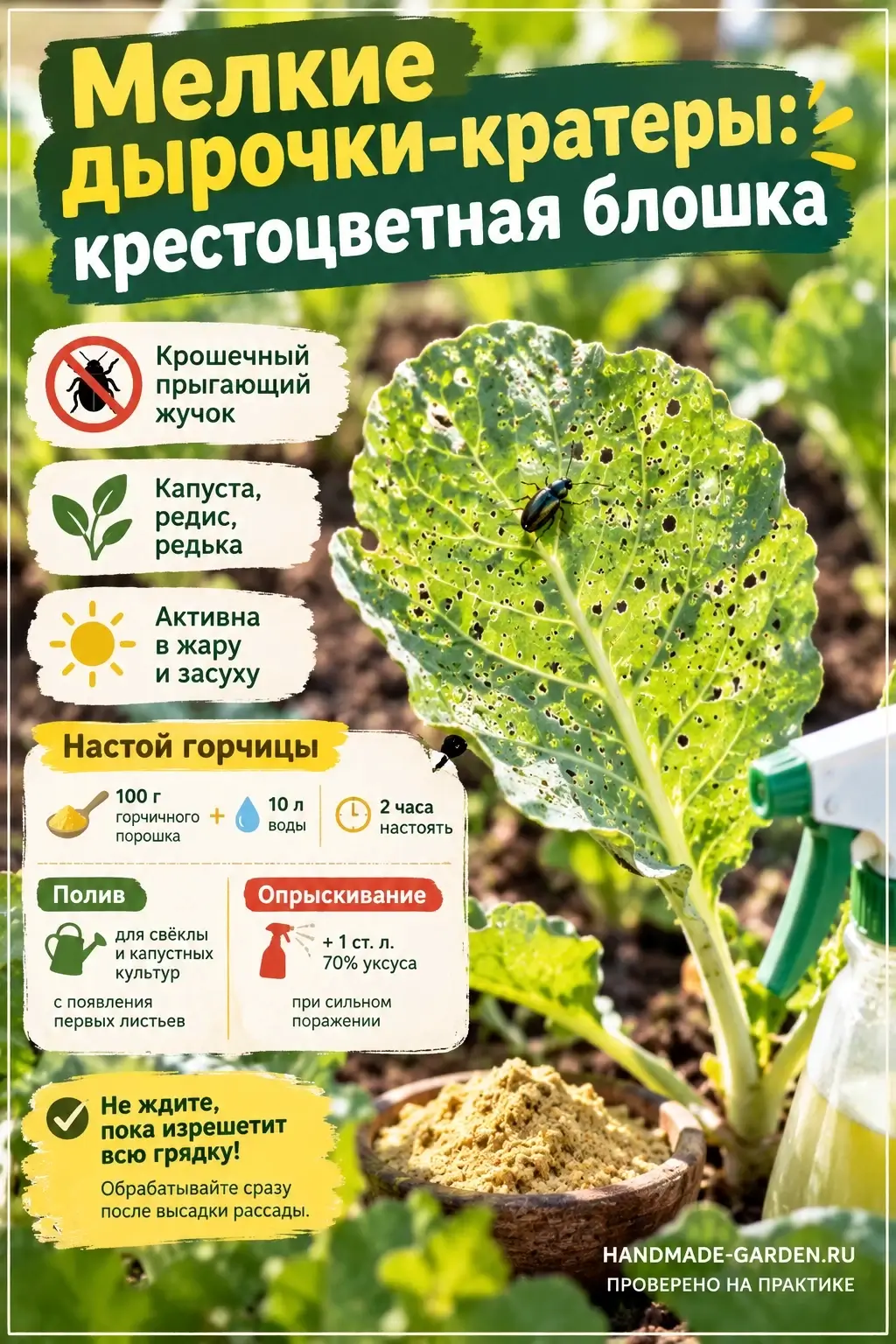 Крестоцветная блошка, крошечный прыгающий жучок