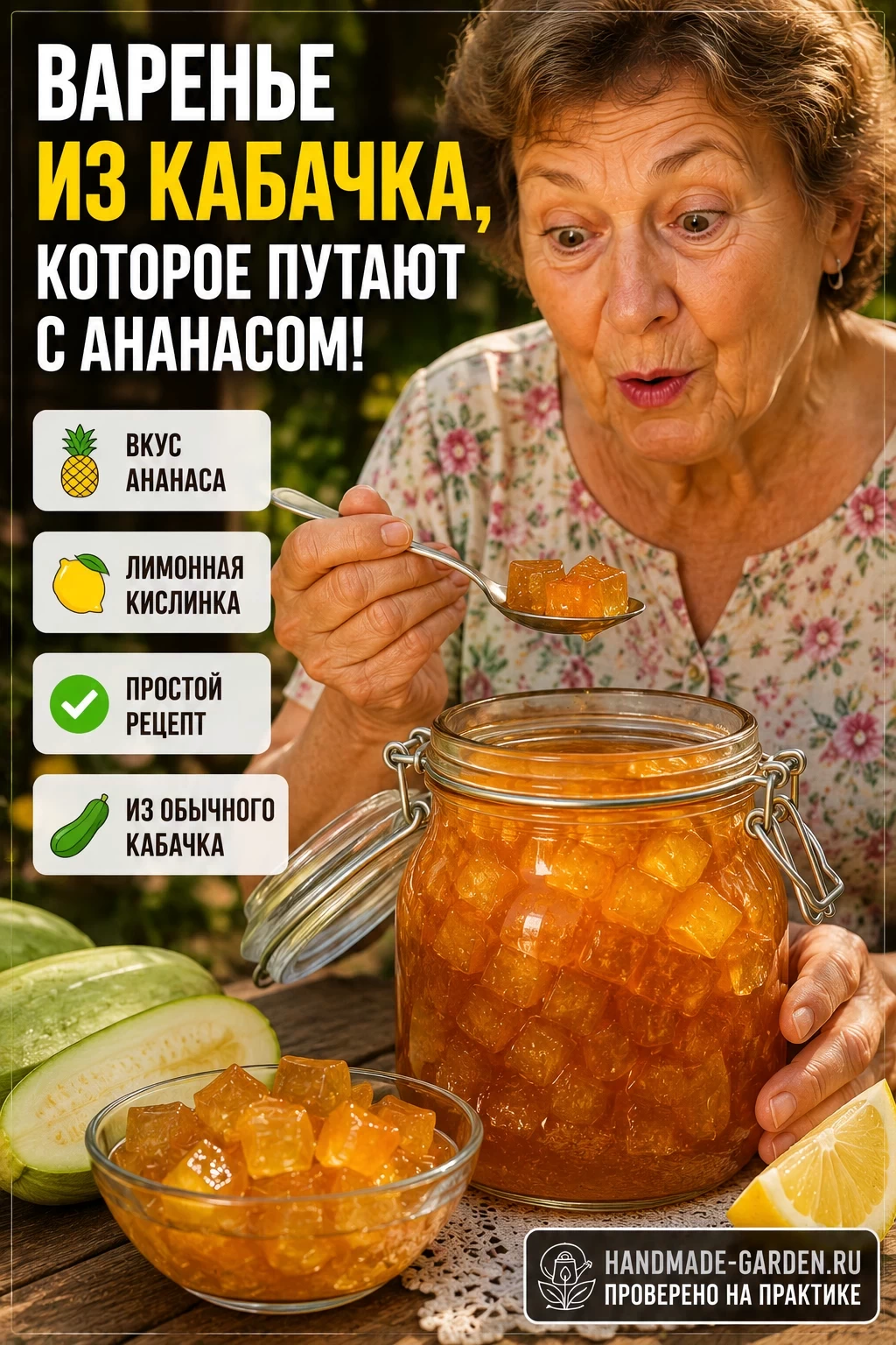 Варенье из кабачков, которое невозможно отличить от ананасов