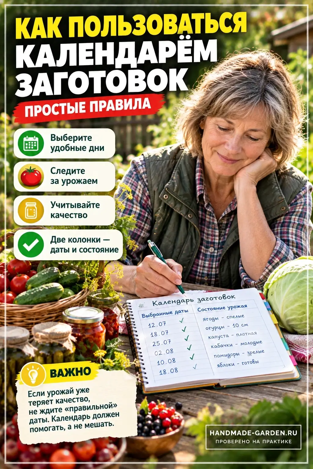 Как пользоваться календарём заготовок