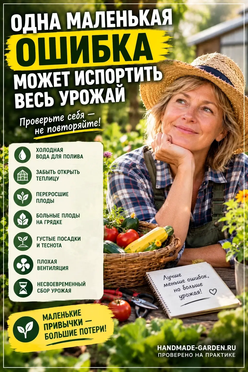 Ошибки снижающие урожай