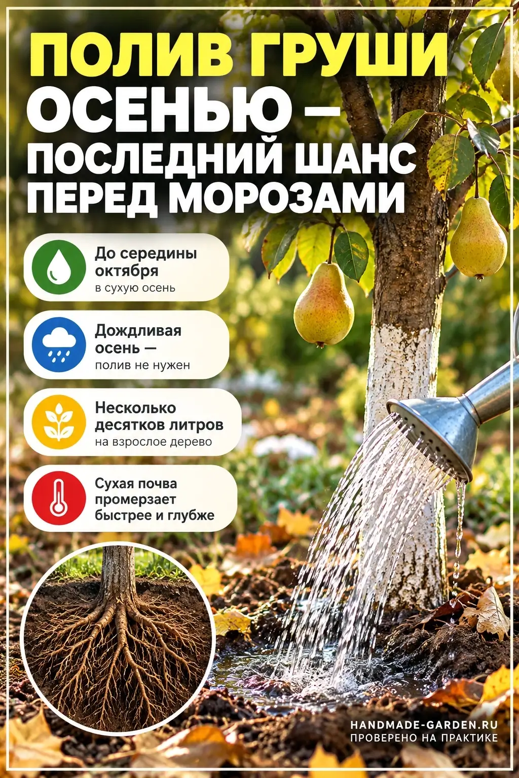 Полив груши осенью