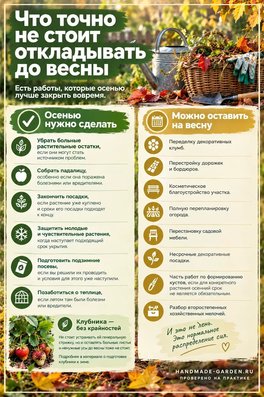 важно убрать растительные остатки