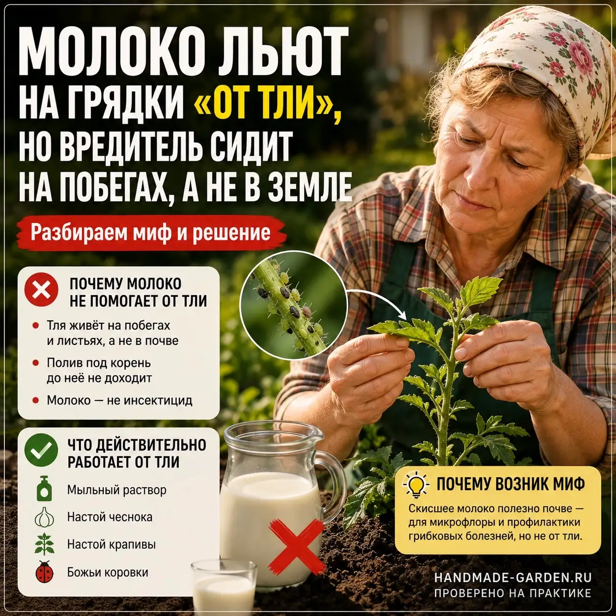 Не лейте молоко на грядки: чем на самом деле объясняется миф о защите от тли