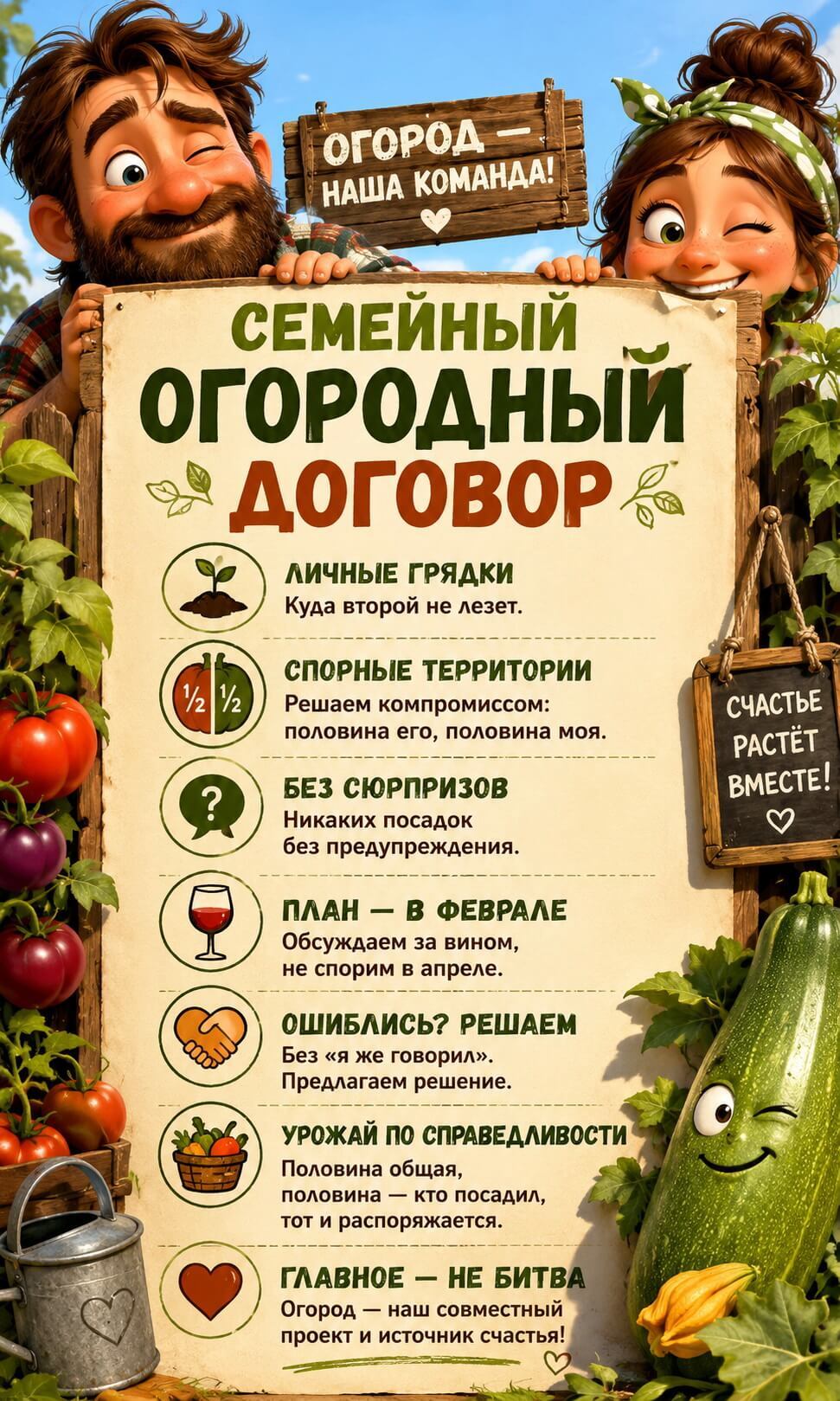 Семейный огородный договор (пункты, которые нас спасли)
