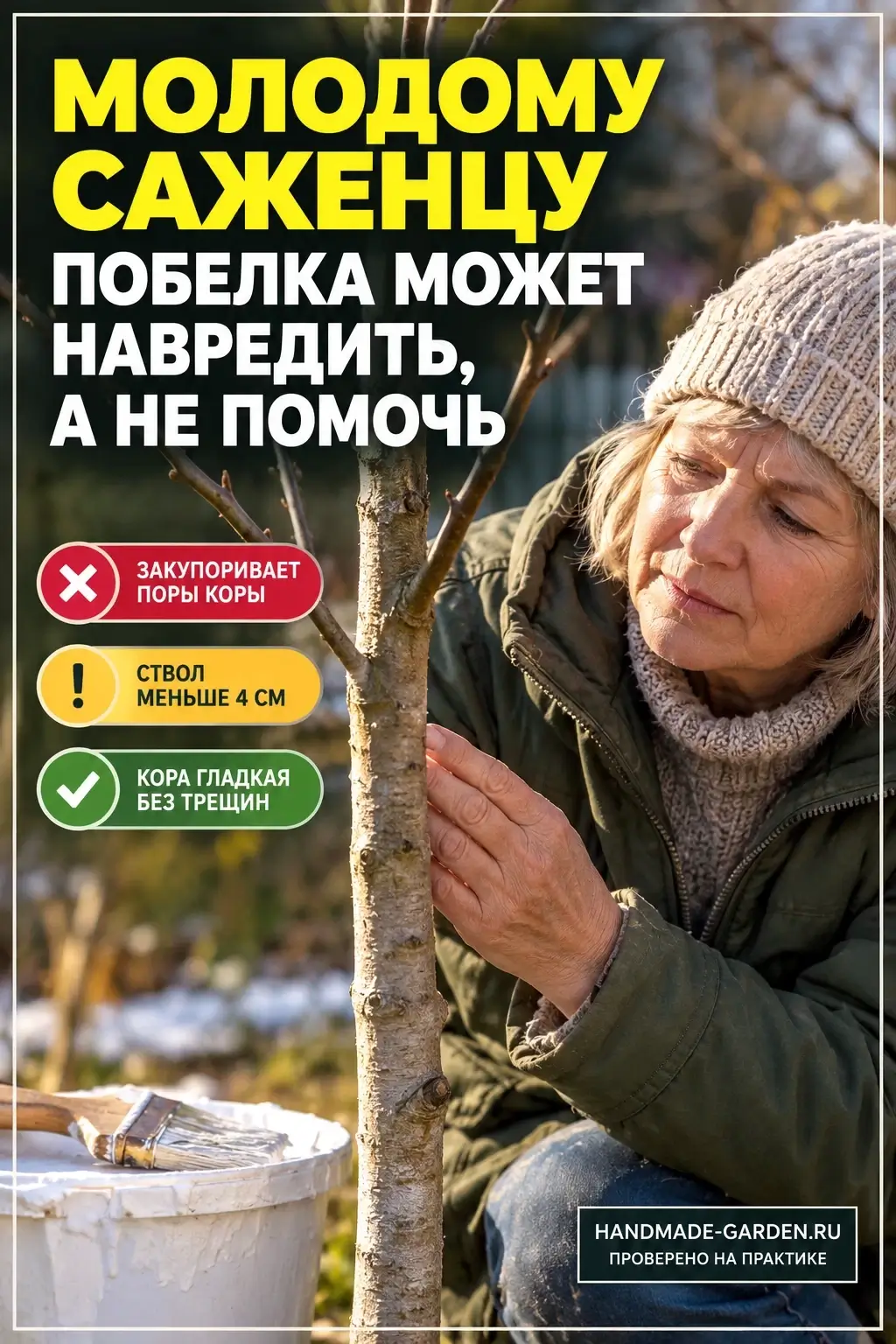 Молодому саженцу побелка может навредить