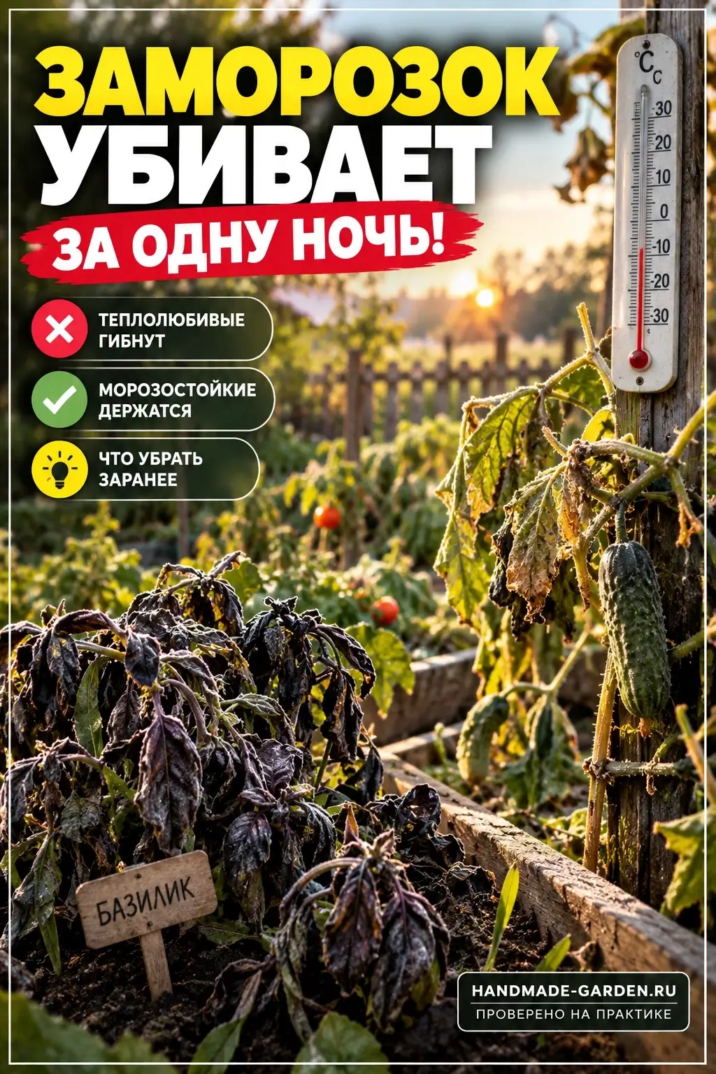 Заморозок приходит за одну ночь и убивает то, что не успели убрать заранее.
