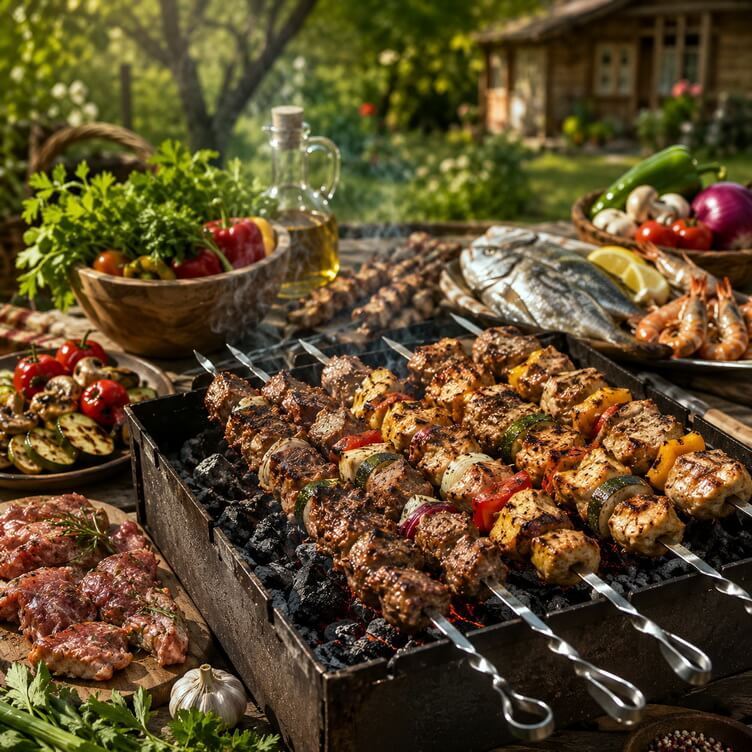 Сочный шашлык для дачи и пикника