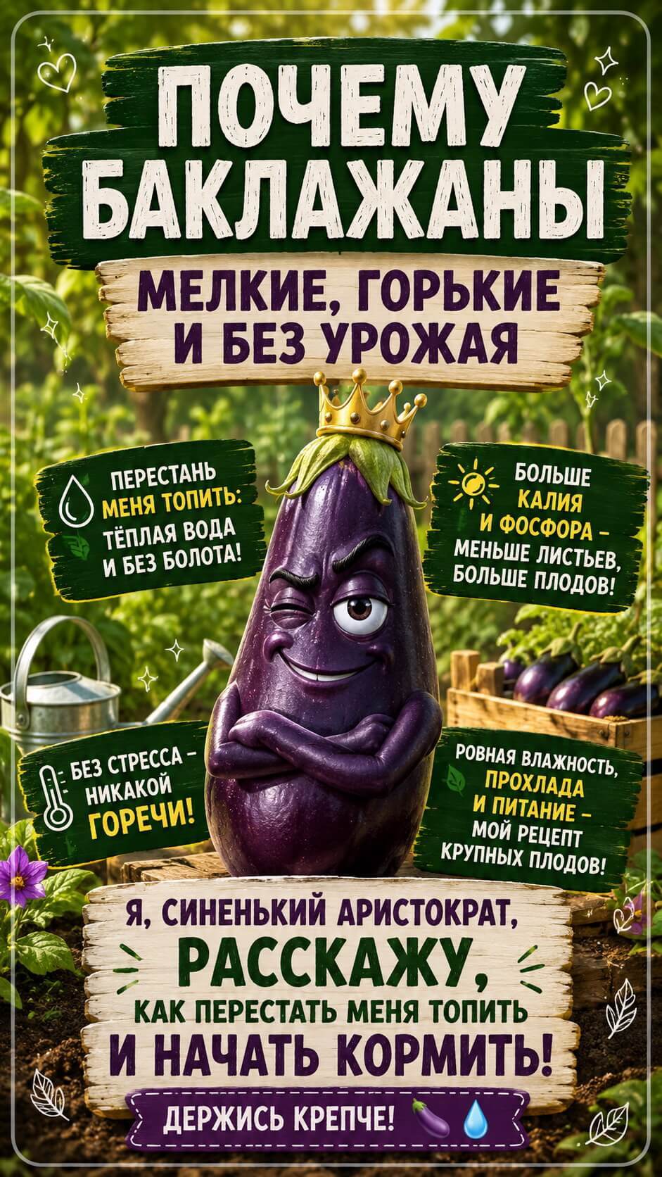 Почему баклажаны горькие и мелкие?