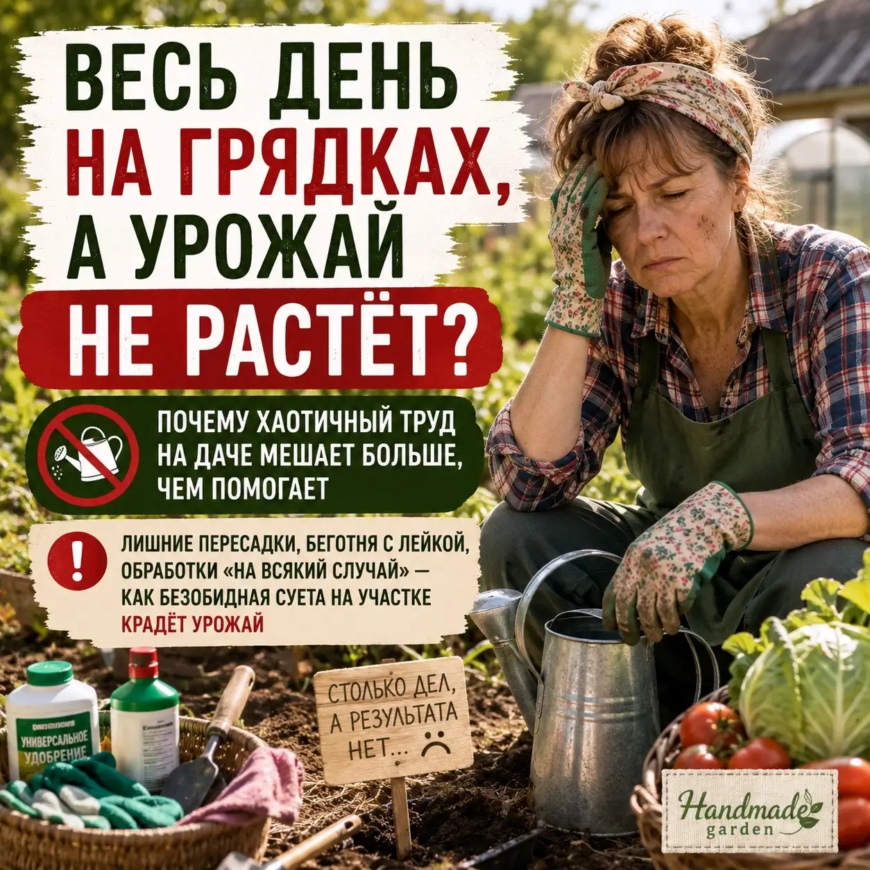 Устали к вечеру, а огород как был, так и остался: в чём ошибка