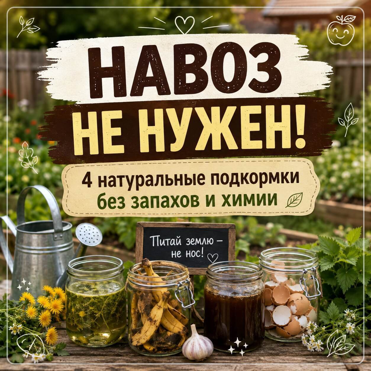 Отказ от навоза: 4 зелёных удобрения из того, что под рукой
