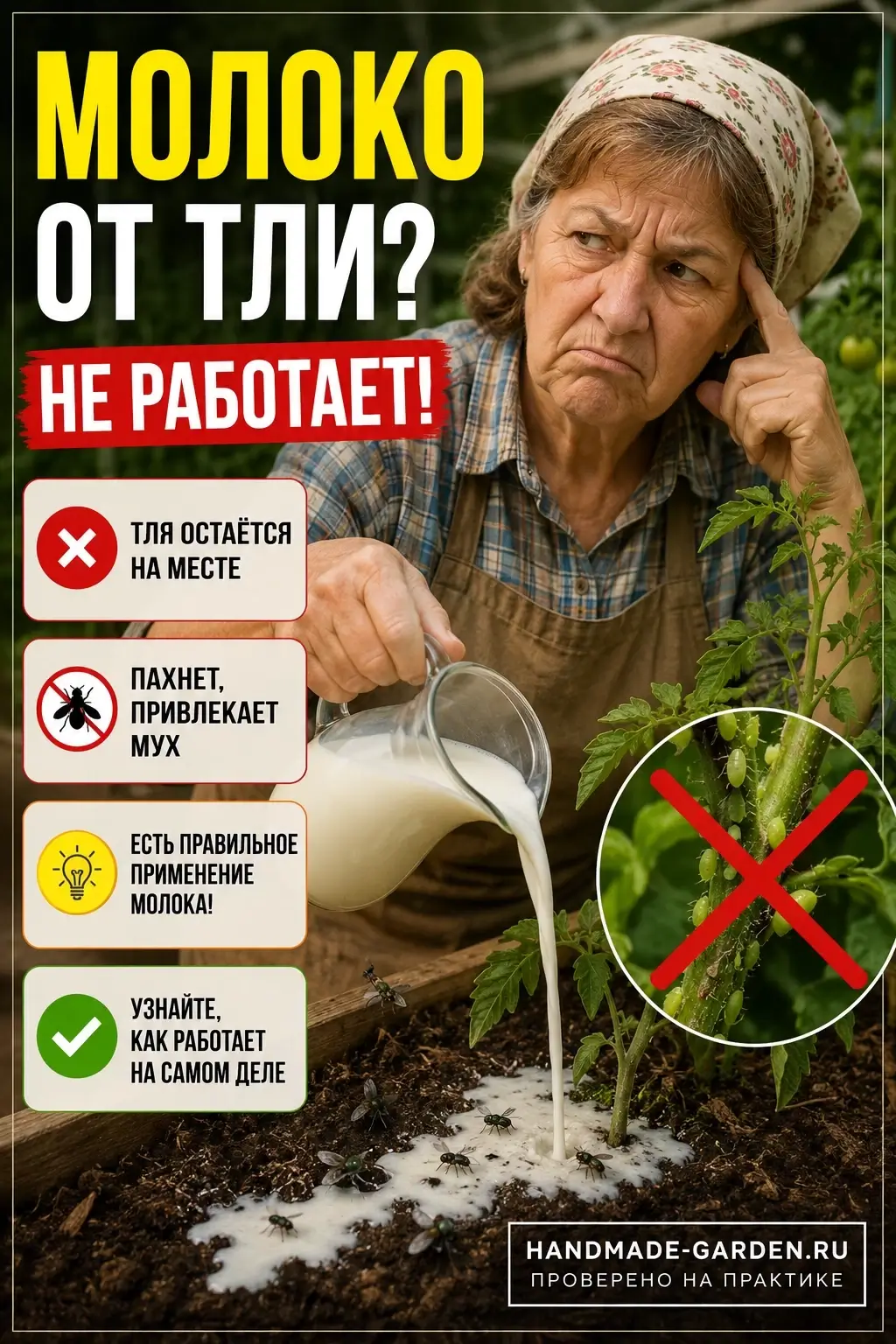 Молоко от тли не работает
