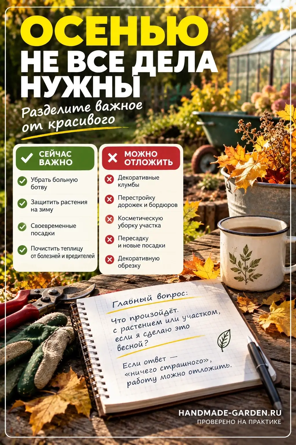 Осенью не все дачные дела важны
