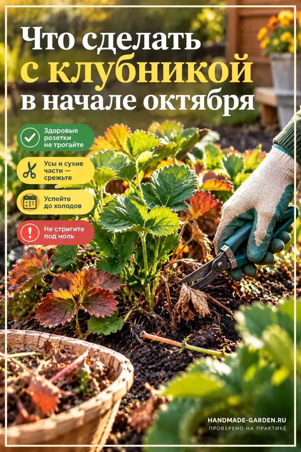 Что сделать с клубникой в начале октября