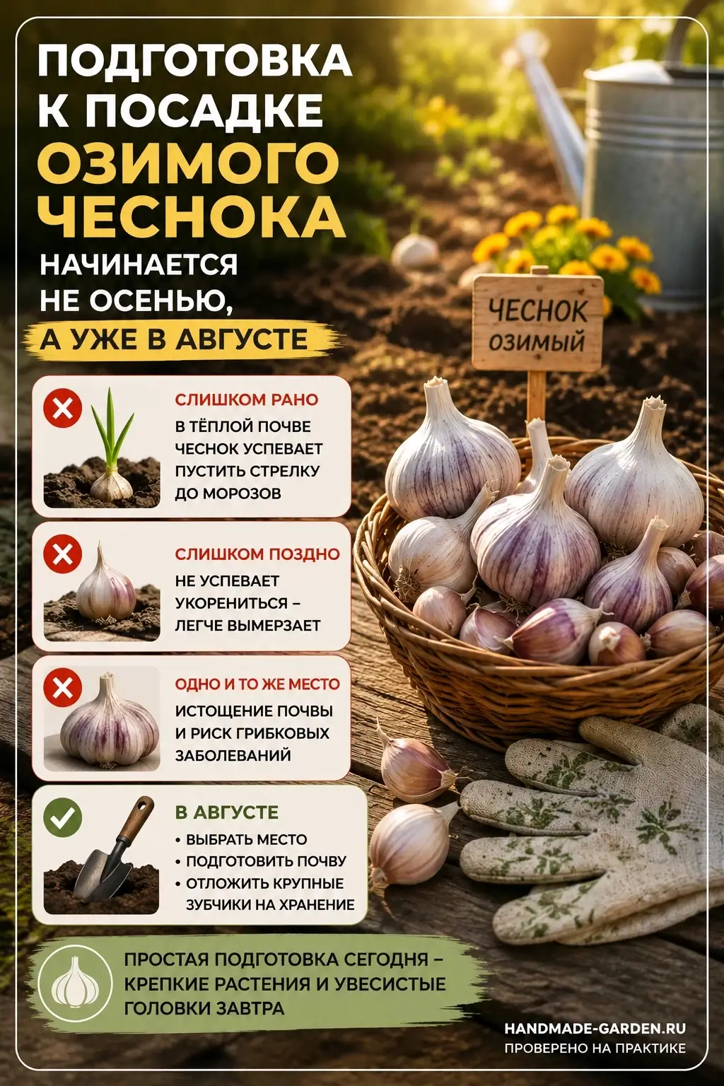 Подготовка грядки к посадке озимого чеснока