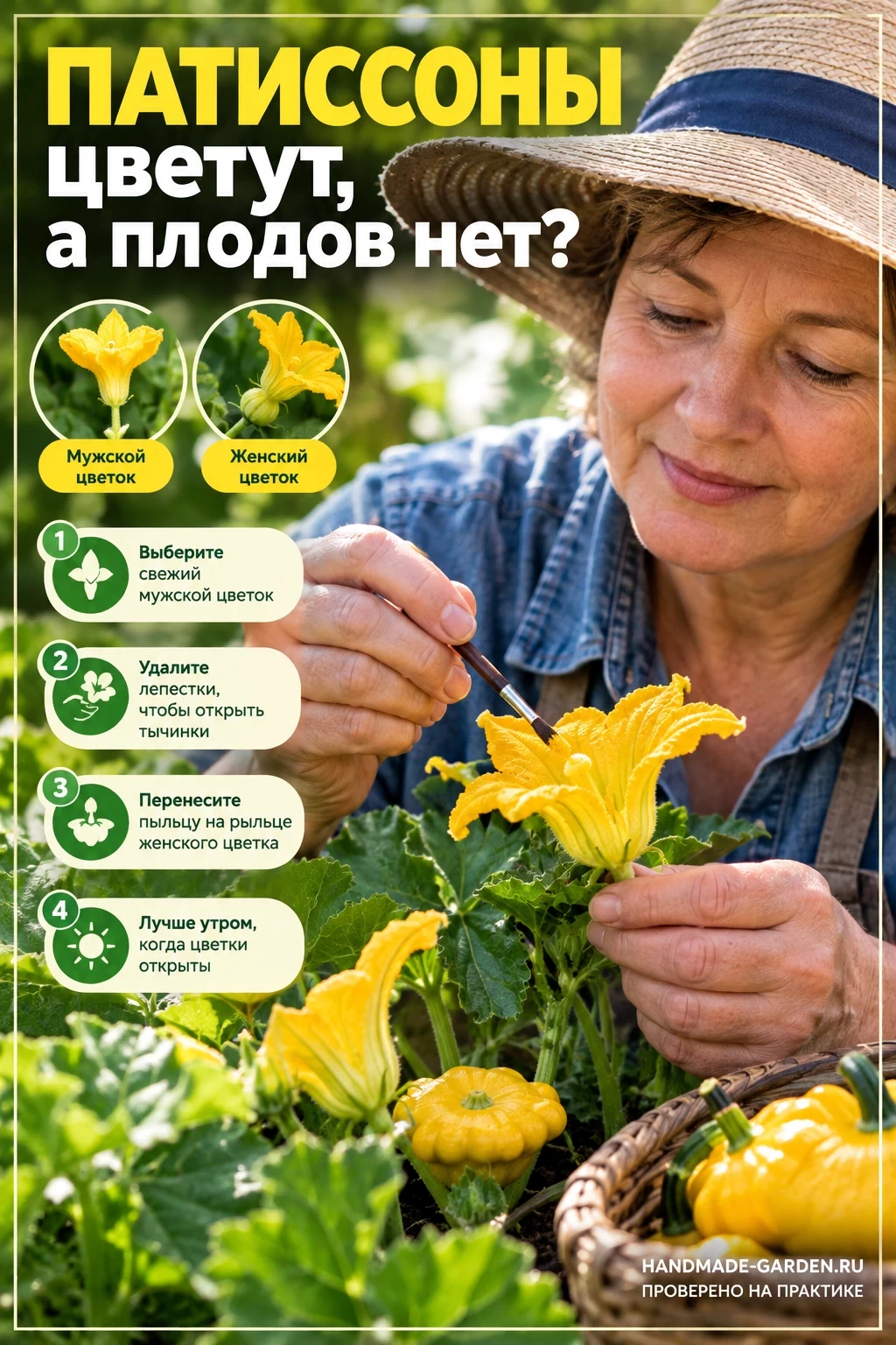 патиссоны цветут, а плодов нет