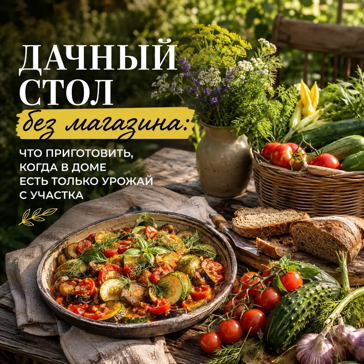 Дачный стол без магазина: что приготовить, когда в доме есть только урожай с участка