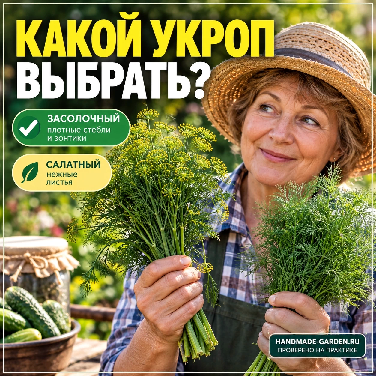 Засолочный укроп с плотными стеблями и ароматными зонтиками или нежный салатный?
