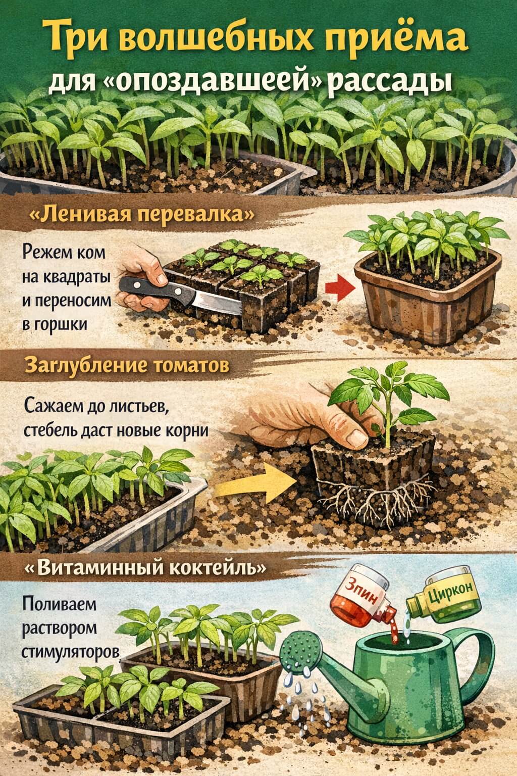 Три волшебных приема для «опоздавшей» рассады