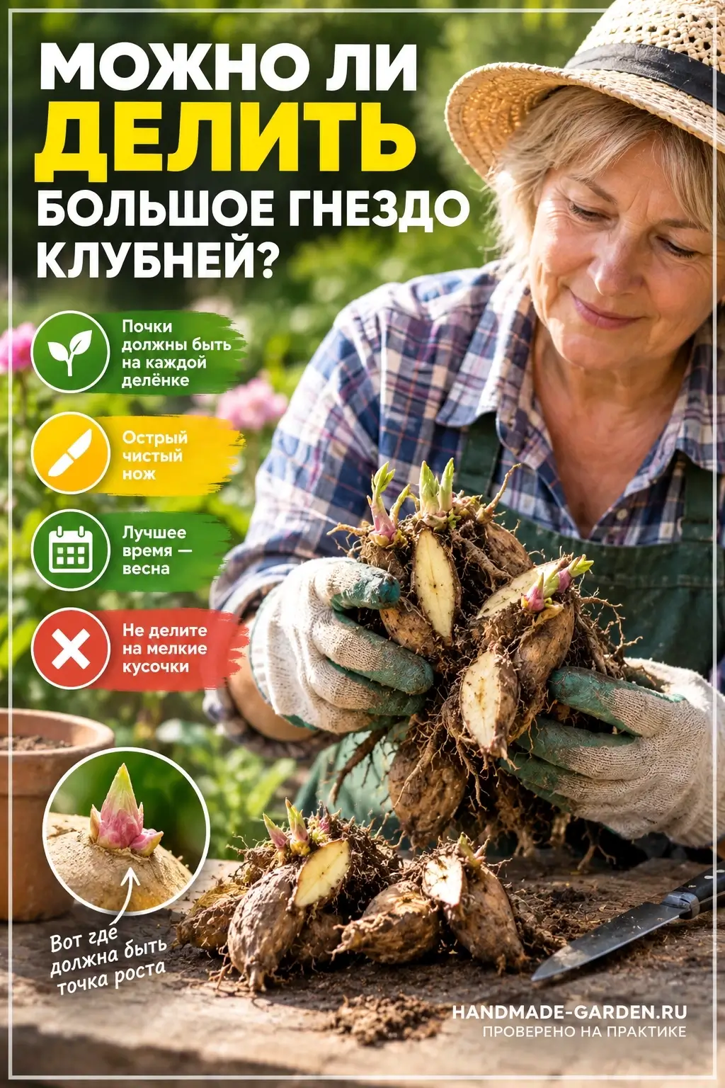 Можно ли делить большое гнездо клубней?