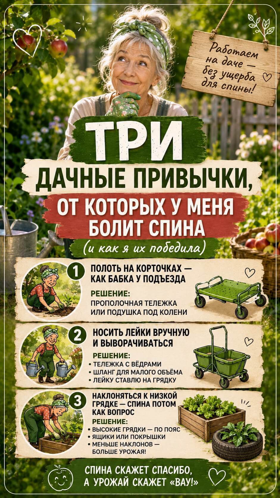 Три дачные привычки, от которых у меня болит спина