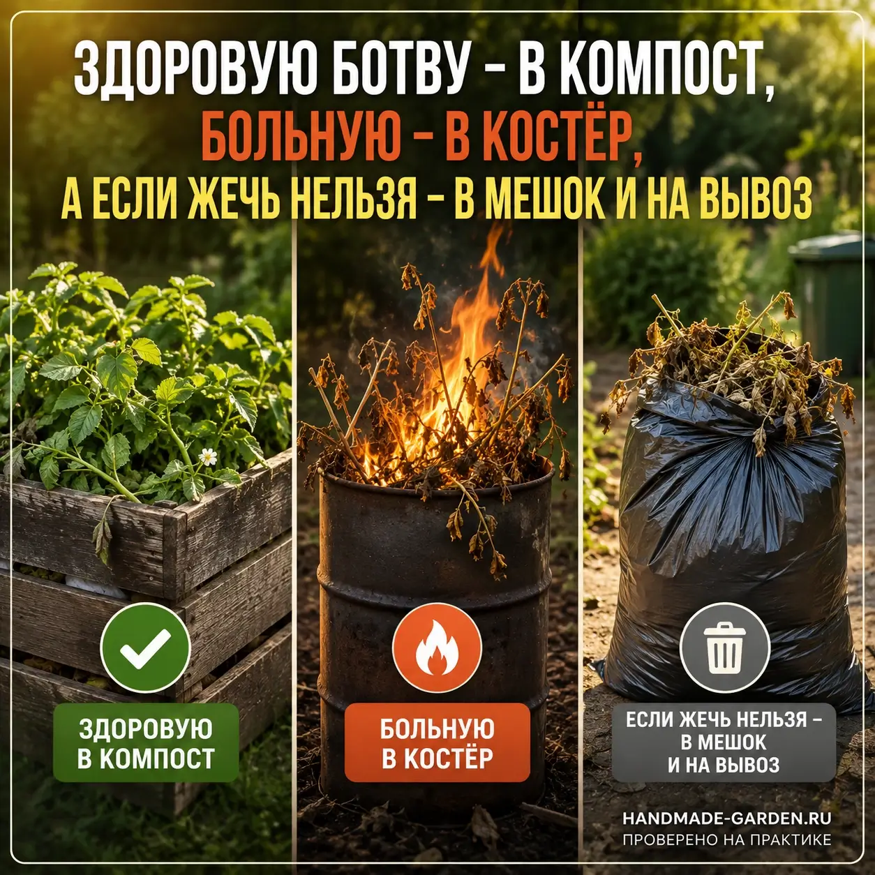 Три ошибки с ботвой, из-за которых зараза возвращается на грядки весной
