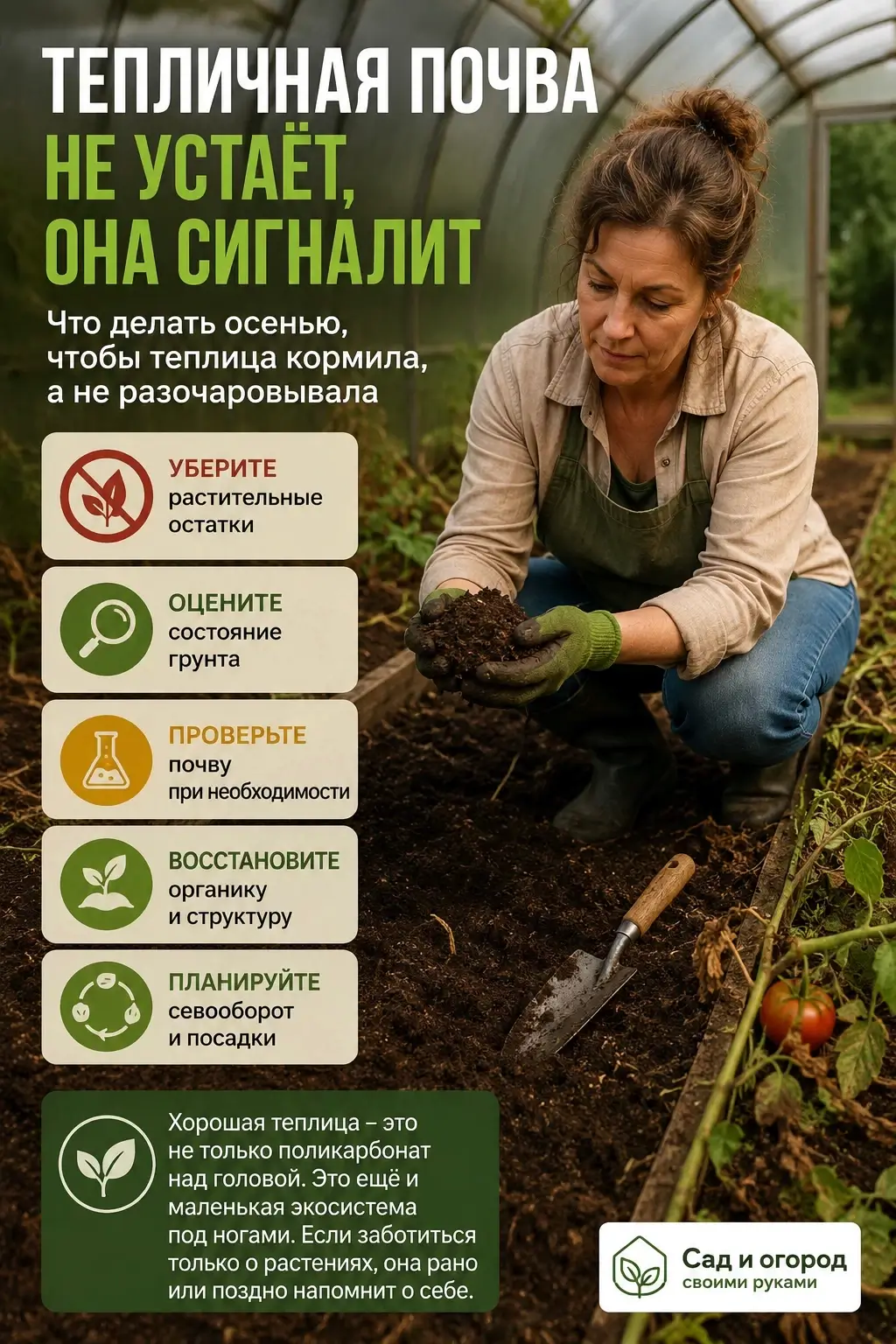 Тепличная почва тоже устает