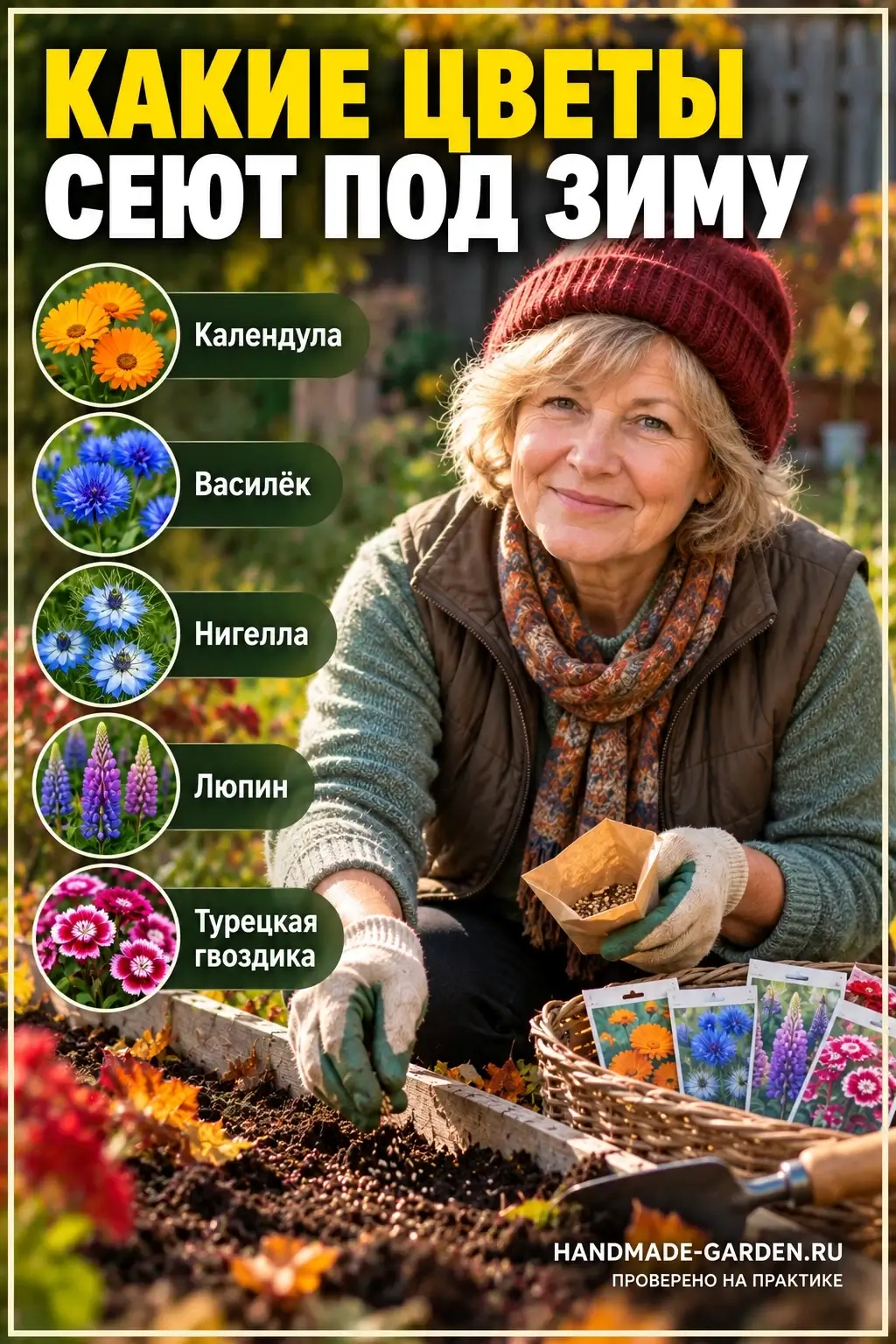 Какие цветы сеять под зиму