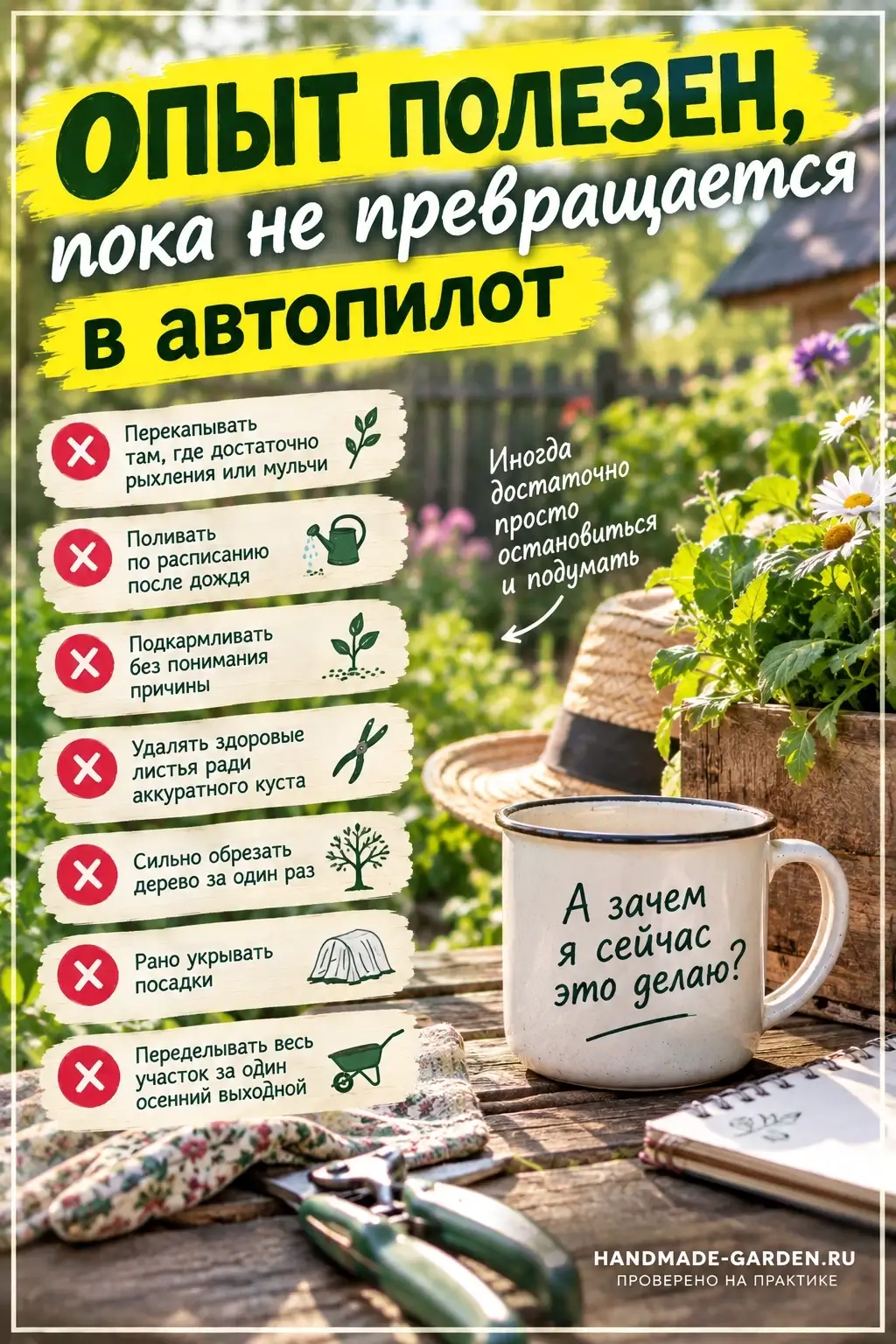 Опытный дачник тоже попадает в ловушку привычки
