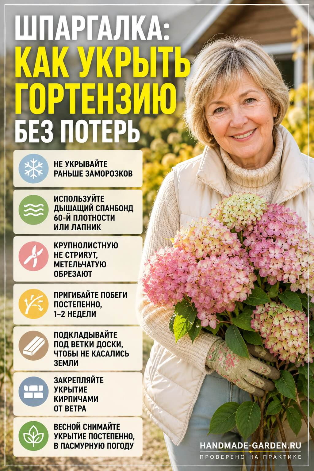 Шпаргалка: как укрыть гортензию без потерь