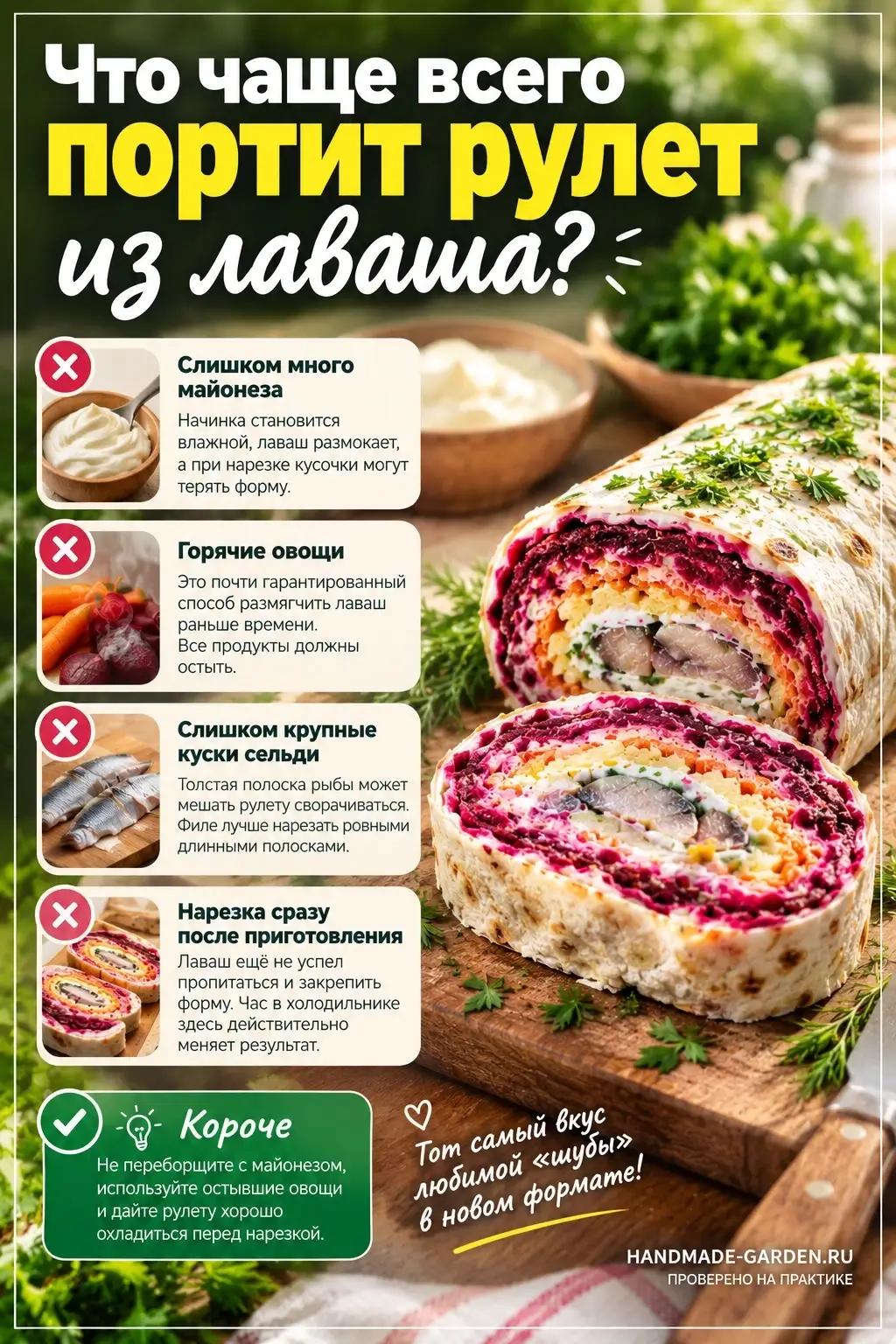 Что чаще всего портит рулет из лаваша