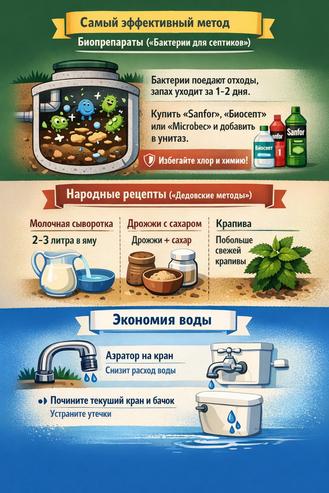 Самая частая ошибка - сливать ВСЁ в одну яму: и из туалета, и из кухни