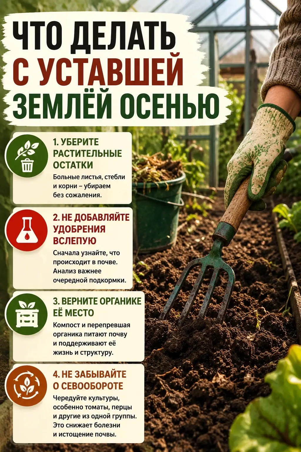 Что делать с истощенной землей в теплице