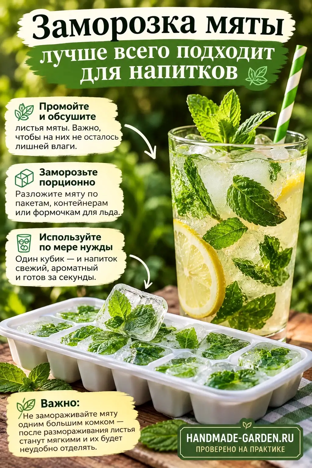 Заморозка мяты