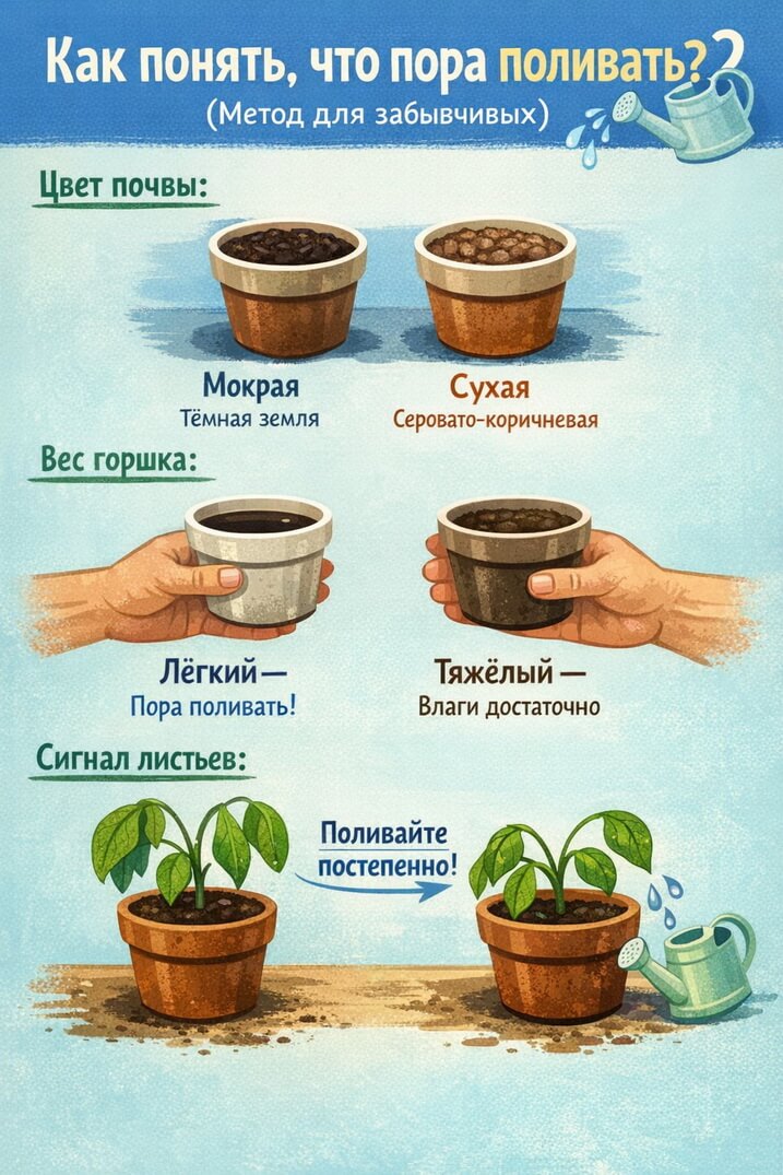 Как понять, что пора поливать?