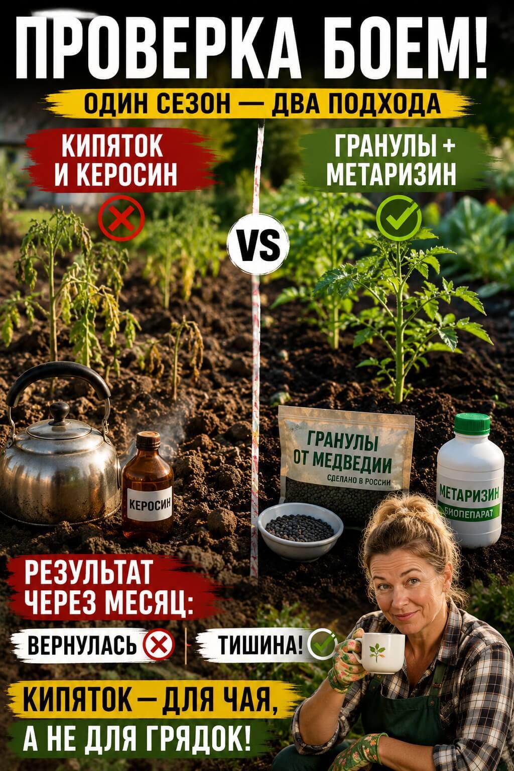 Я победила медведку!