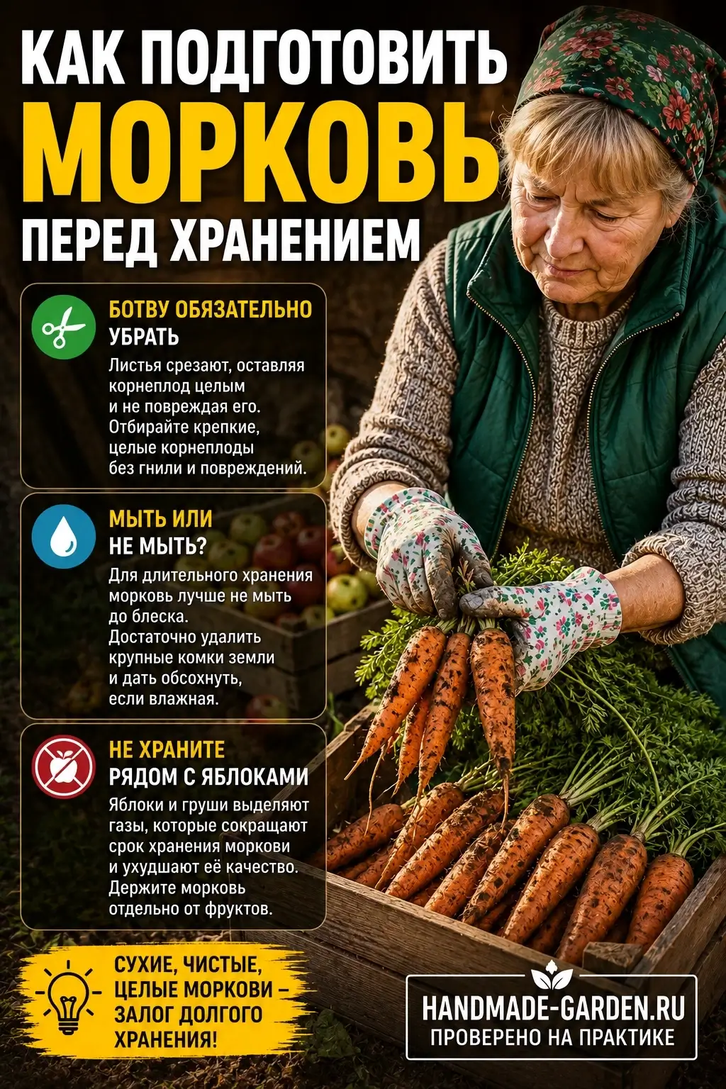 Морковь готовим к хранению