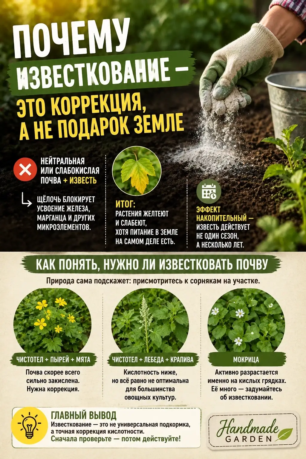 Известкование существует не для того, чтобы &laquo;улучшить землю вообще&raquo;