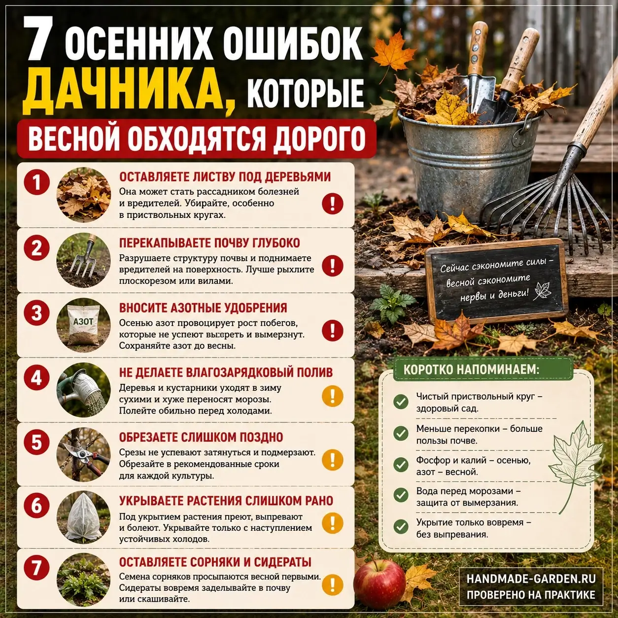 октябрьские ошибки, которые вредят саду
