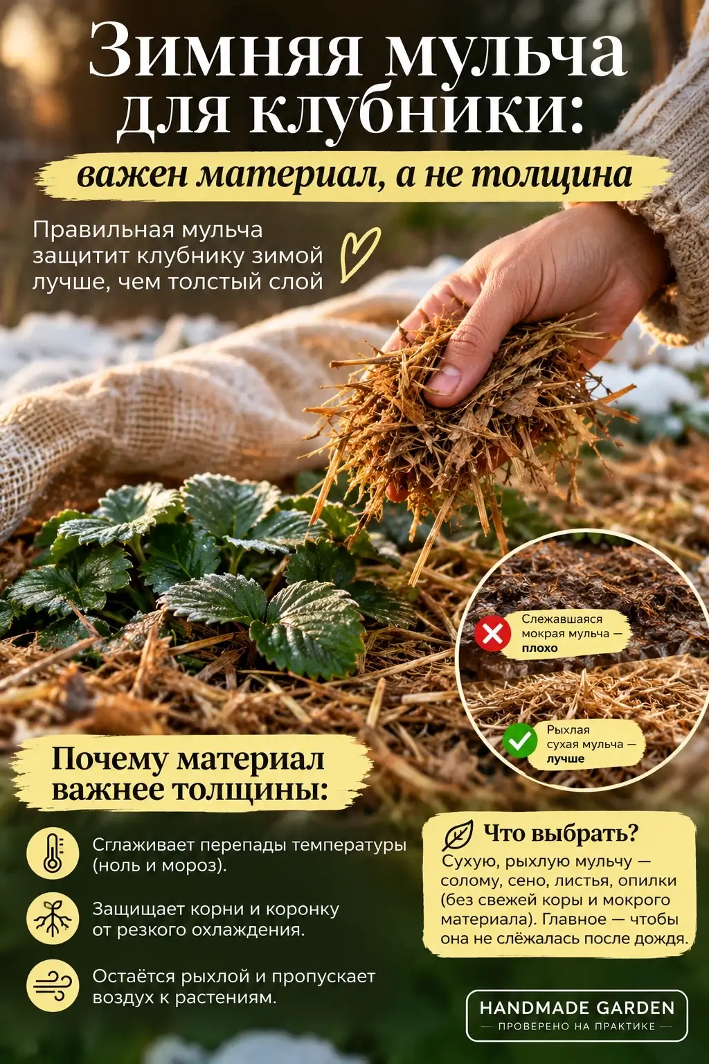 Зимняя мульча клубники